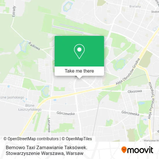 Bemowo Taxi Zamawianie Taksówek. Stowarzyszenie Warszawa map