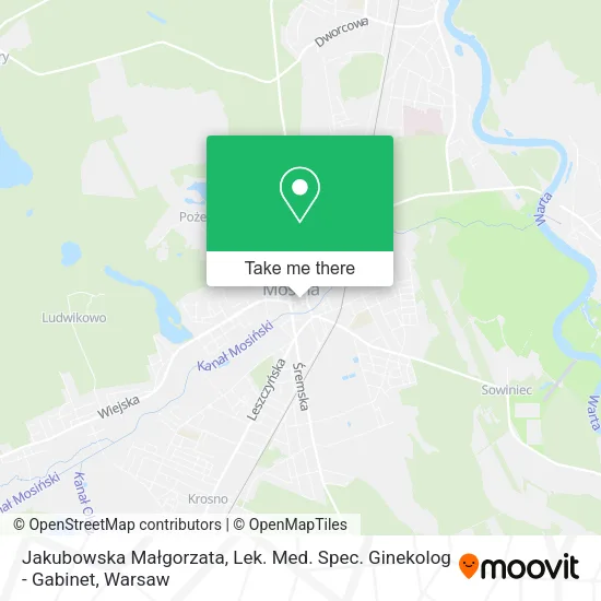 Jakubowska Małgorzata, Lek. Med. Spec. Ginekolog - Gabinet map