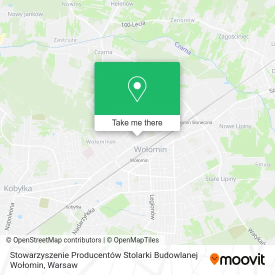 Карта Stowarzyszenie Producentów Stolarki Budowlanej Wołomin