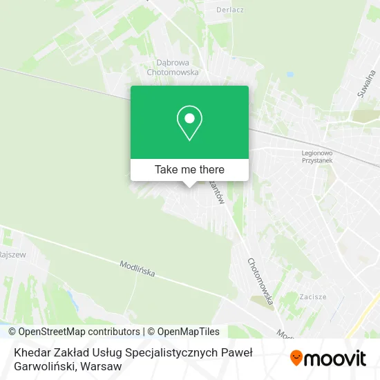 Карта Khedar Zakład Usług Specjalistycznych Paweł Garwoliński