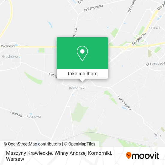 Карта Maszyny Krawieckie. Winny Andrzej Komorniki