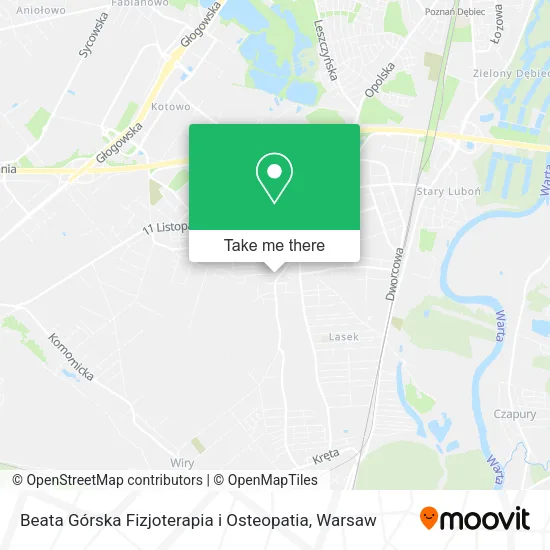 Карта Beata Górska Fizjoterapia i Osteopatia