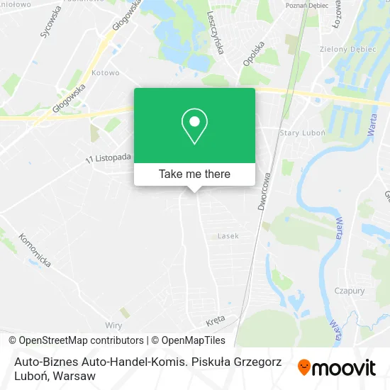 Карта Auto-Biznes Auto-Handel-Komis. Piskuła Grzegorz Luboń