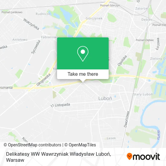 Карта Delikatesy WW Wawrzyniak Władysław Luboń