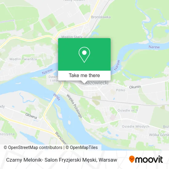 Карта Czarny Melonik- Salon Fryzjerski Męski