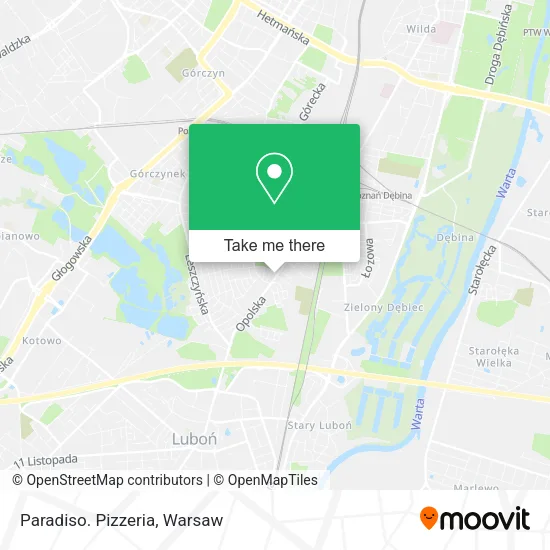 Paradiso. Pizzeria map