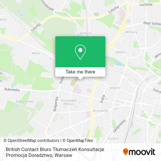 British Contact Biuro Tłumaczeń Konsultacje Promocja Doradztwo map