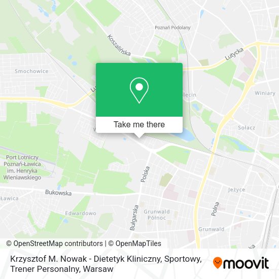 Карта Krzysztof M. Nowak - Dietetyk Kliniczny, Sportowy, Trener Personalny