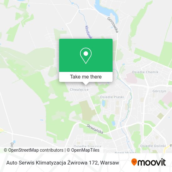 Карта Auto Serwis Klimatyzacja Żwirowa 172