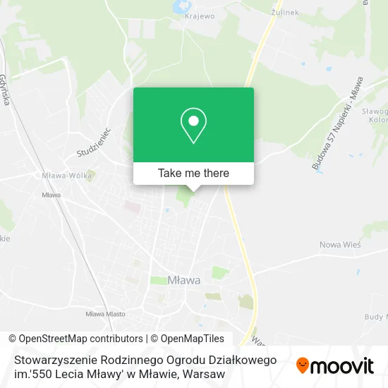 Карта Stowarzyszenie Rodzinnego Ogrodu Działkowego im.'550 Lecia Mławy' w Mławie