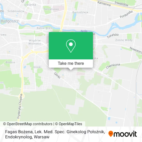 Fagas Bożena, Lek. Med. Spec. Ginekolog Położnik, Endokrynolog map