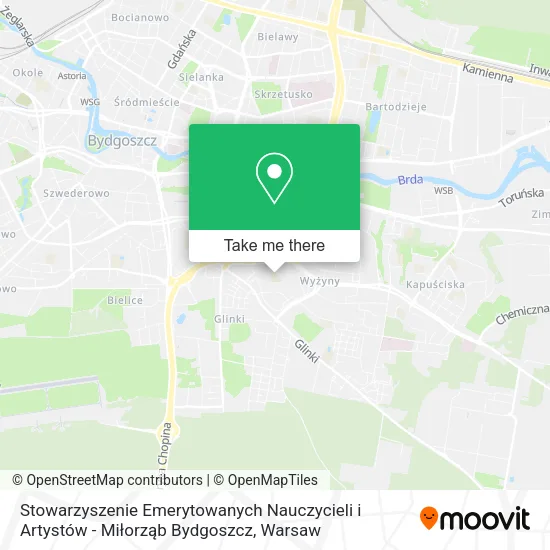 Stowarzyszenie Emerytowanych Nauczycieli i Artystów - Miłorząb Bydgoszcz map