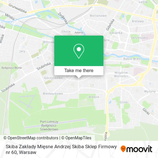 Карта Skiba Zakłady Mięsne Andrzej Skiba Sklep Firmowy nr 60
