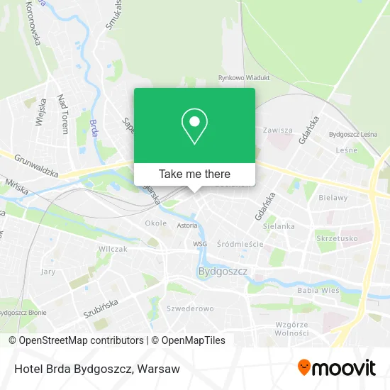 Hotel Brda Bydgoszcz map