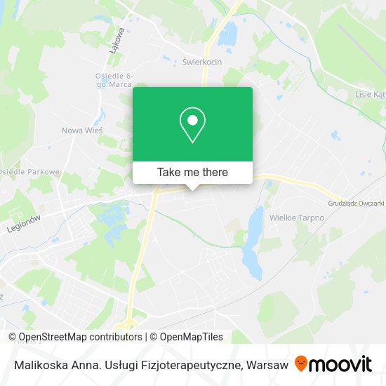 Malikoska Anna. Usługi Fizjoterapeutyczne map