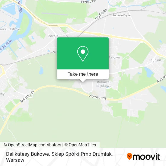 Карта Delikatesy Bukowe. Sklep Spółki Pmp Drumlak
