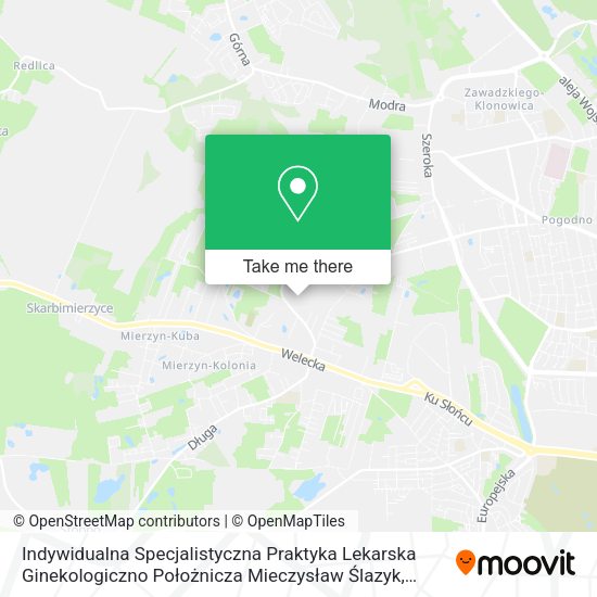 Indywidualna Specjalistyczna Praktyka Lekarska Ginekologiczno Położnicza Mieczysław Ślazyk map