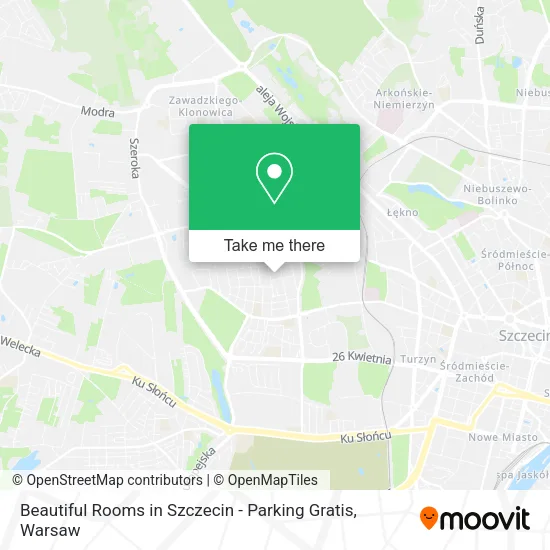 Карта Beautiful Rooms in Szczecin - Parking Gratis