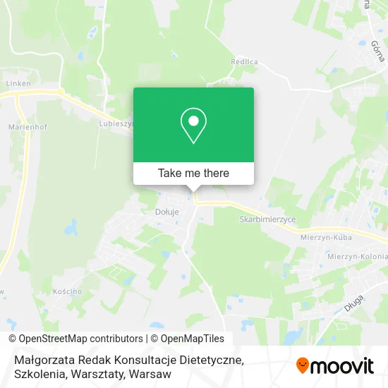 Карта Małgorzata Redak Konsultacje Dietetyczne, Szkolenia, Warsztaty