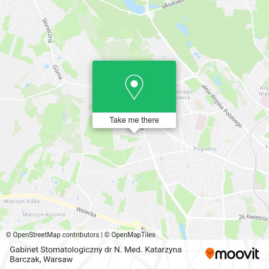 Gabinet Stomatologiczny dr N. Med. Katarzyna Barczak map