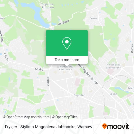 Fryzjer - Stylista Magdalena Jabłońska map