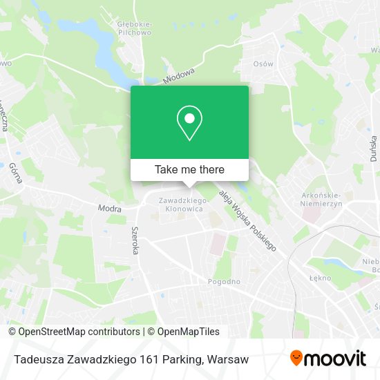 Tadeusza Zawadzkiego 161 Parking map