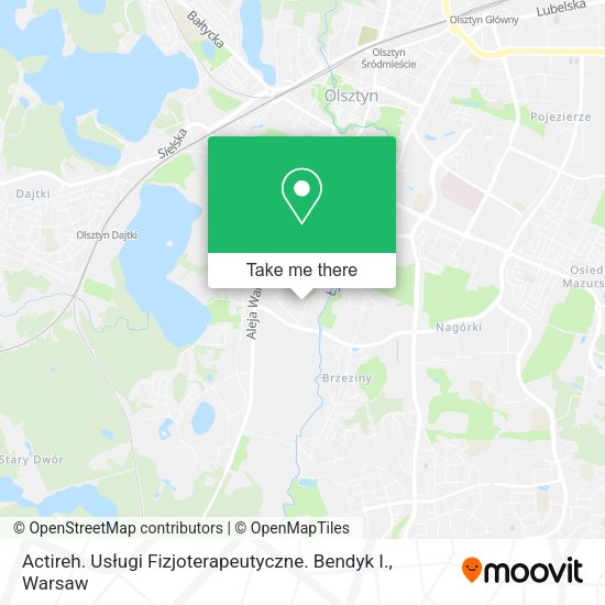 Actireh. Usługi Fizjoterapeutyczne. Bendyk I. map