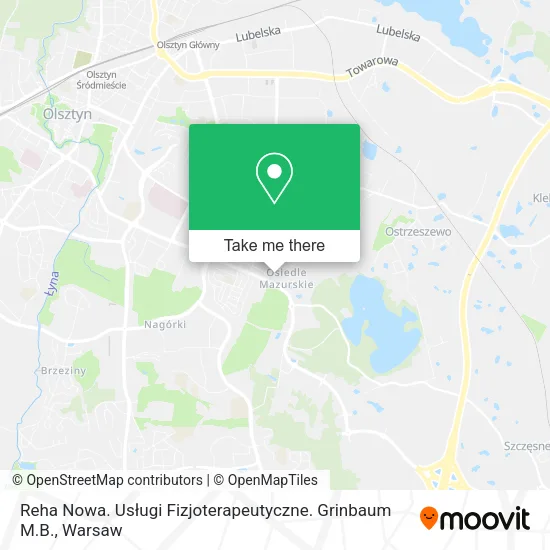 Reha Nowa. Usługi Fizjoterapeutyczne. Grinbaum M.B. map