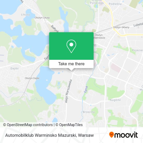 Automobilklub Warminsko Mazurski map