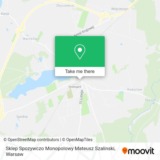 Sklep Spozywczo Monopolowy Mateusz Szalinski map