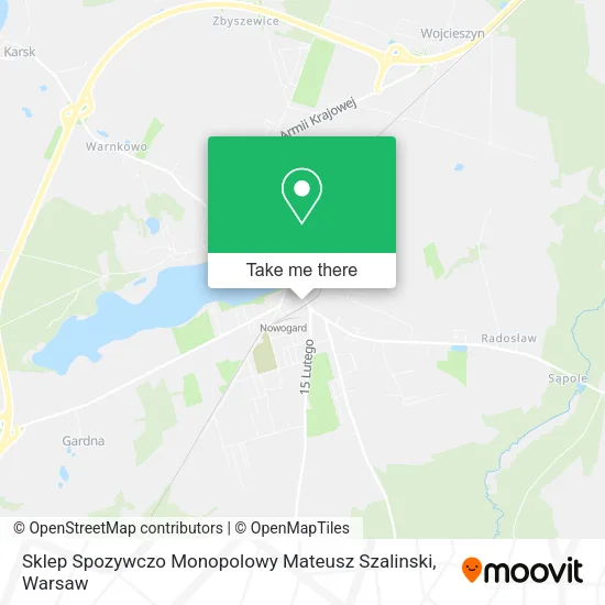 Карта Sklep Spozywczo Monopolowy Mateusz Szalinski