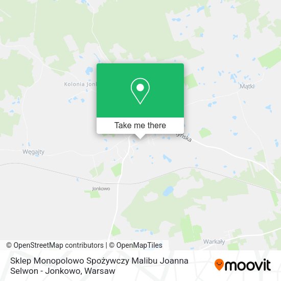 Sklep Monopolowo Spożywczy Malibu Joanna Selwon - Jonkowo map