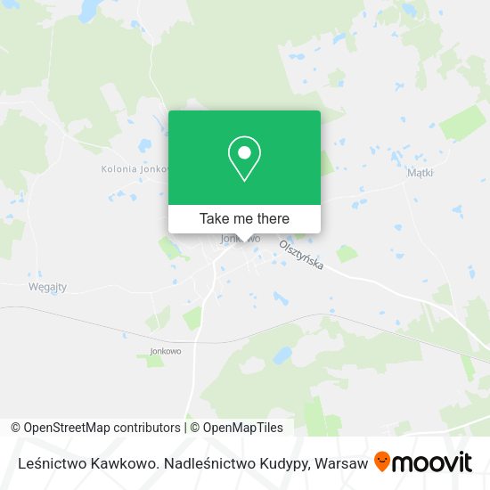 Leśnictwo Kawkowo. Nadleśnictwo Kudypy map