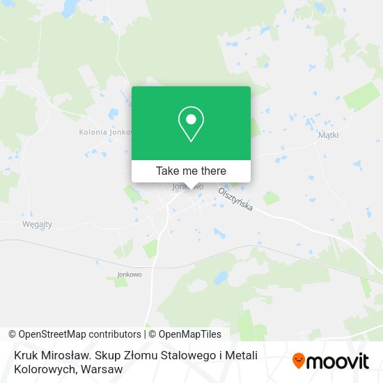 Kruk Mirosław. Skup Złomu Stalowego i Metali Kolorowych map