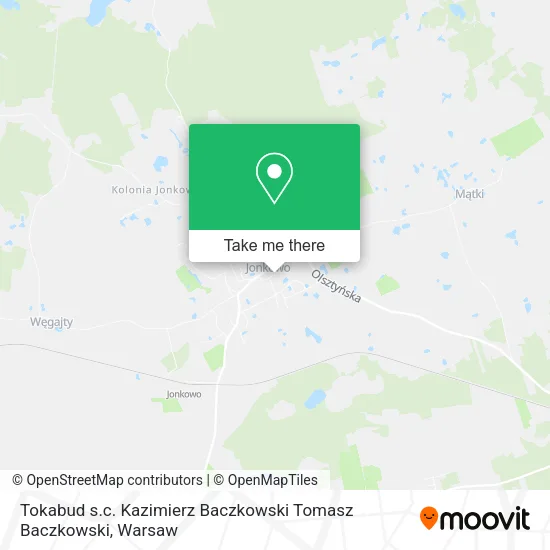 Tokabud s.c. Kazimierz Baczkowski Tomasz Baczkowski map