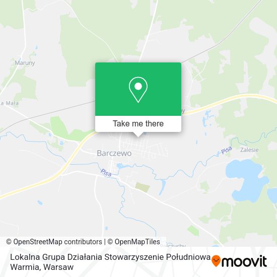 Lokalna Grupa Działania Stowarzyszenie Południowa Warmia map