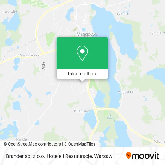 Карта Brander sp. z o.o. Hotele i Restauracje