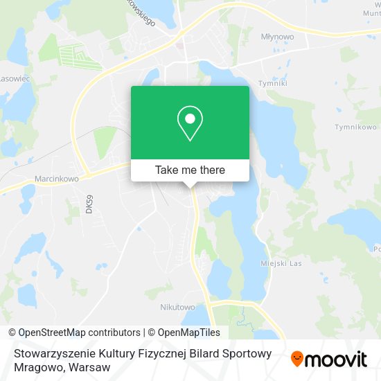 Stowarzyszenie Kultury Fizycznej Bilard Sportowy Mragowo map