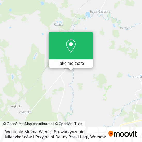 Карта Wspólnie Można Więcej. Stowarzyszenie Mieszkańców i Przyjaciół Doliny Rzeki Legi