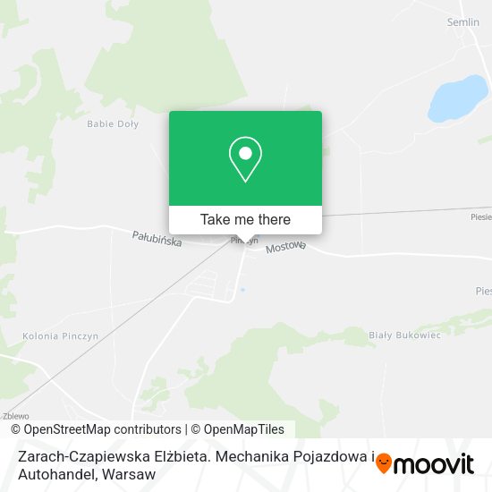 Карта Zarach-Czapiewska Elżbieta. Mechanika Pojazdowa i Autohandel