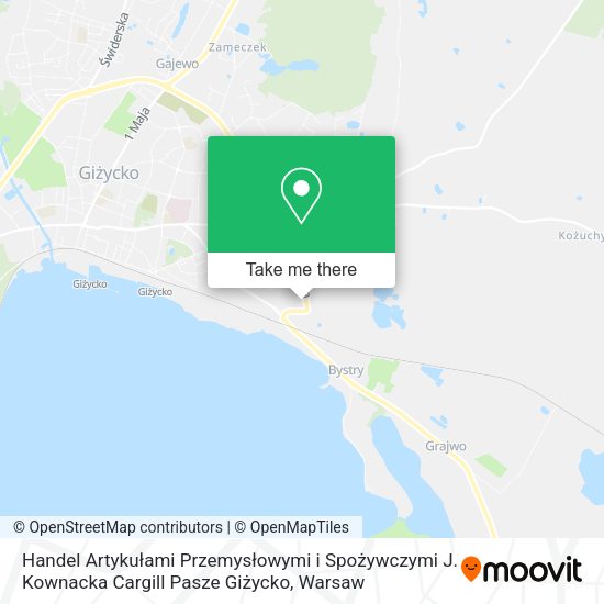 Handel Artykułami Przemysłowymi i Spożywczymi J. Kownacka Cargill Pasze Giżycko map