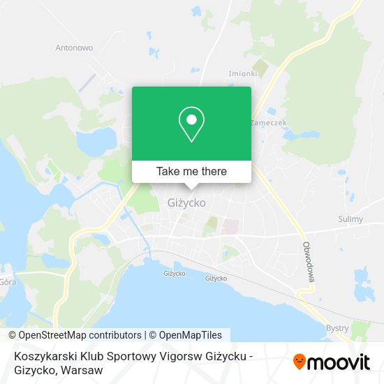 Карта Koszykarski Klub Sportowy Vigorsw Giżycku - Gizycko