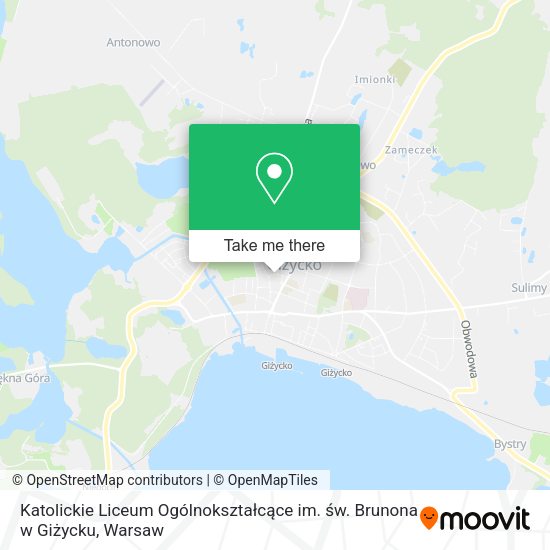 Katolickie Liceum Ogólnokształcące im. św. Brunona w Giżycku map