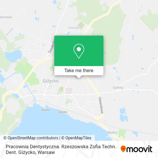 Карта Pracownia Dentystyczna. Rzeszowska Zofia Techn. Dent. Giżycko