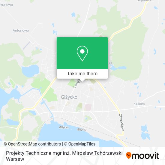 Projekty Techniczne mgr inż. Mirosław Tchórzewski map