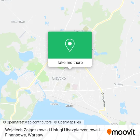 Карта Wojciech Zajączkowski Usługi Ubezpieczeniowe i Finansowe
