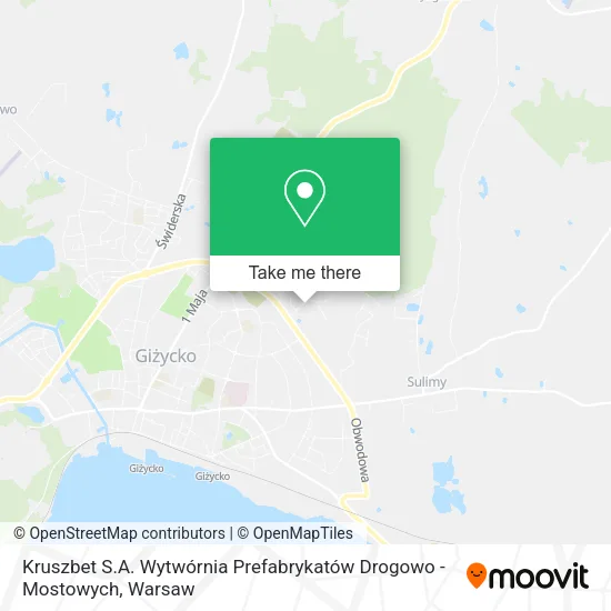 Карта Kruszbet S.A. Wytwórnia Prefabrykatów Drogowo - Mostowych
