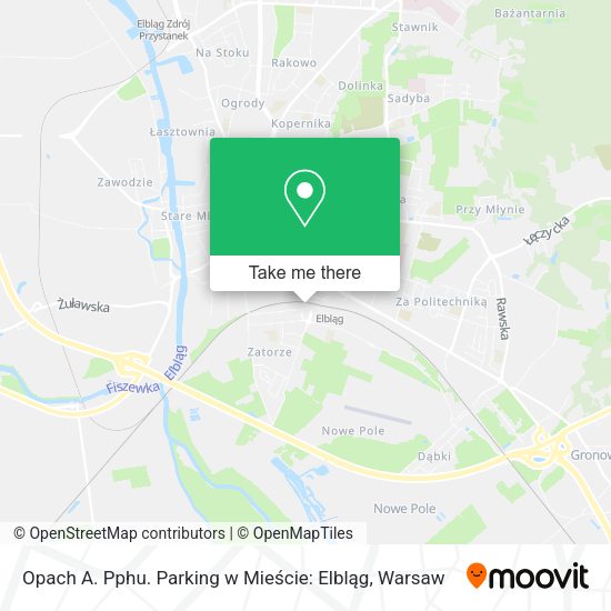 Opach A. Pphu. Parking w Mieście: Elbląg map