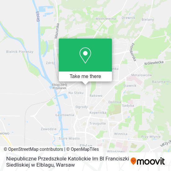 Niepubliczne Przedszkole Katolickie Im Bl Franciszki Siedliskiej w Elblagu map