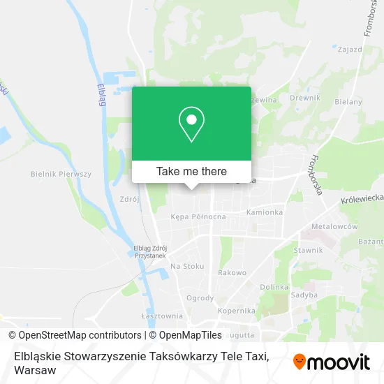 Elbląskie Stowarzyszenie Taksówkarzy Tele Taxi map
